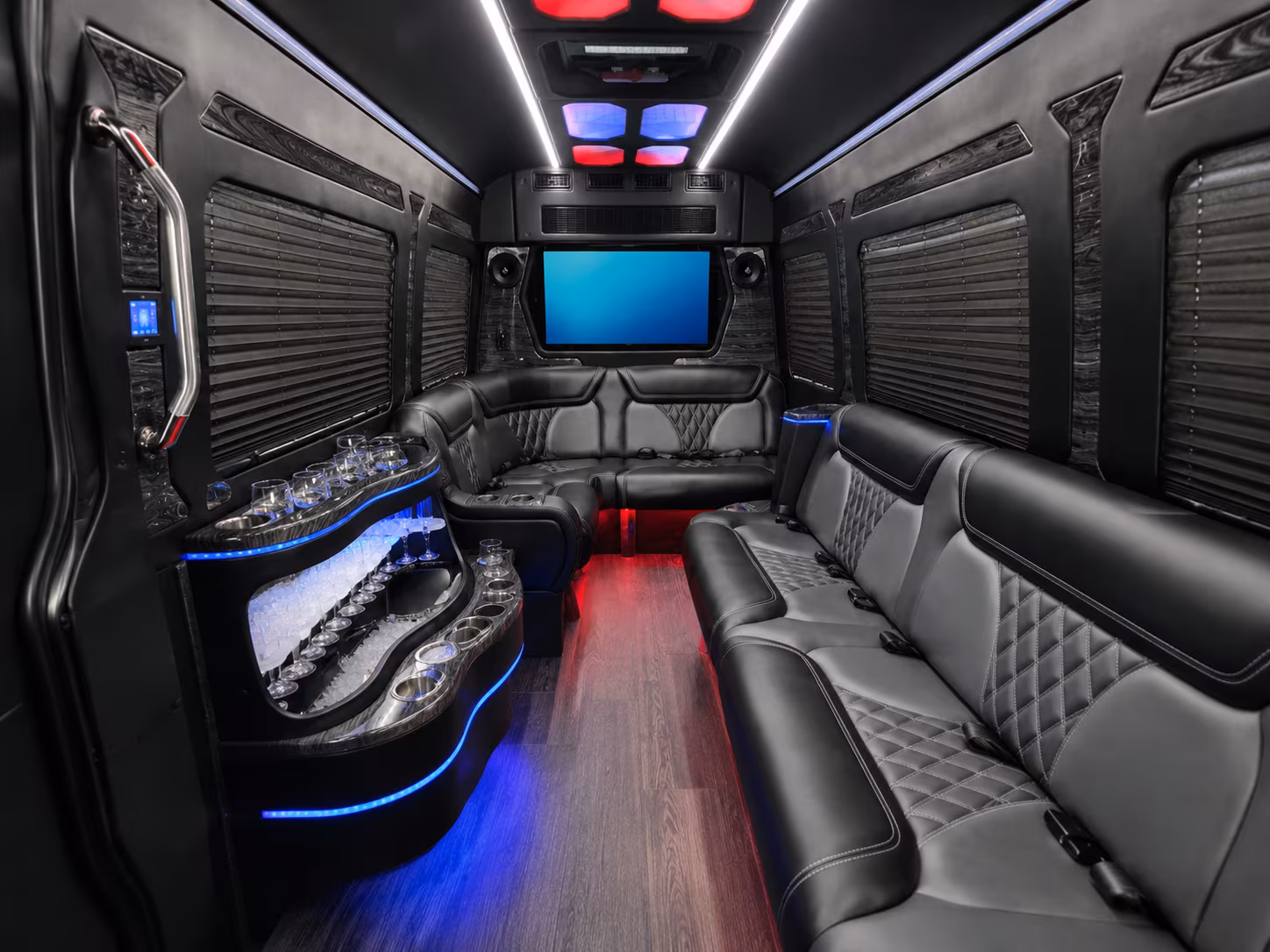 clarksville 15 passenger party bus interior