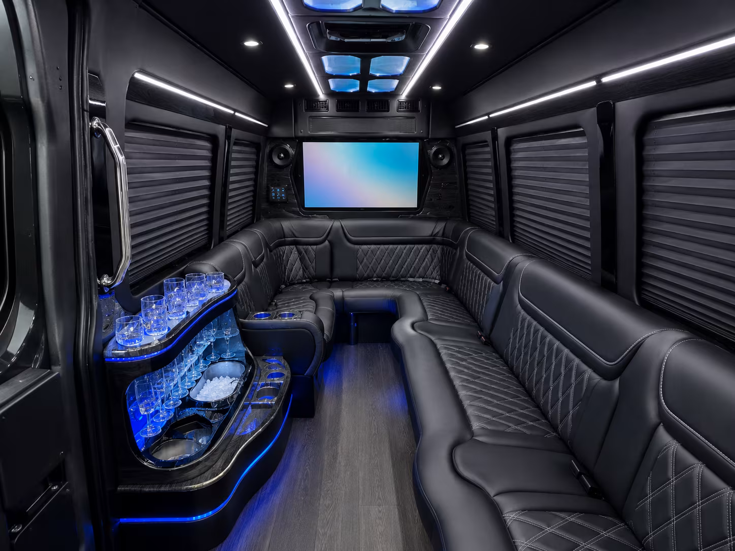 clarksville 40 passenger party bus interior