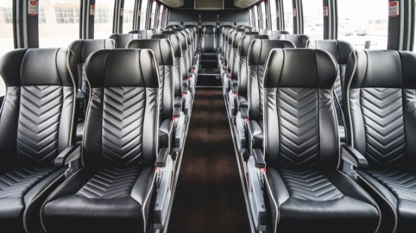 50 passenger charter bus inside brentwood