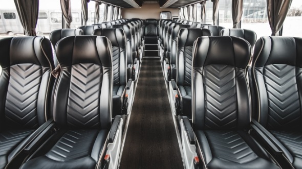 56 passenger charter bus inside columbia