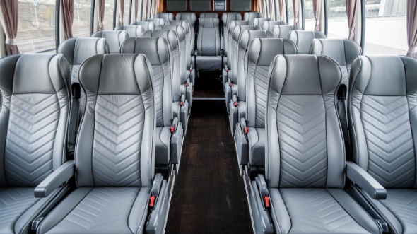 56 passenger charter bus interior view